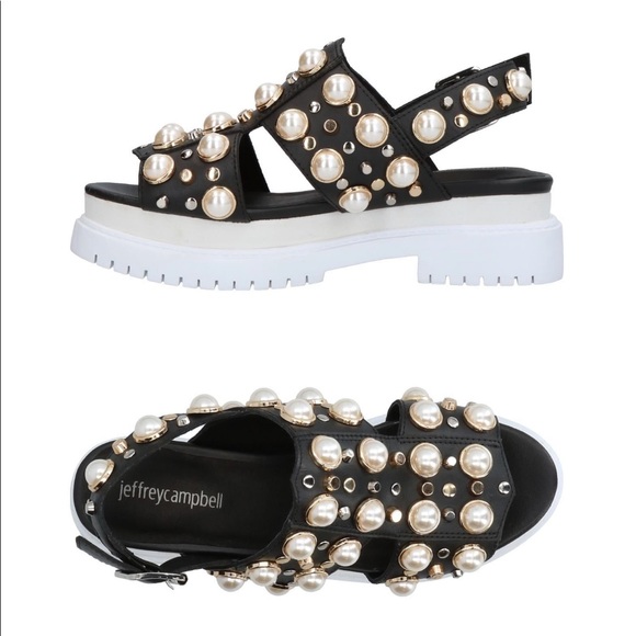Jeffrey Campbell Shoes - Jeffrey Campbell chunky sole studded black leather sandals